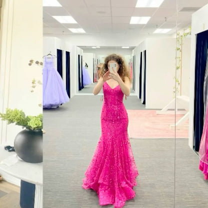 Sexy Mermaid Hot Pink Prom Dress New Arrive Long Party Dress Evening Dress   fg7966