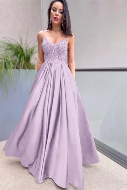 Royal Blue Prom Dress Lace Appliques With Pockets PD0209