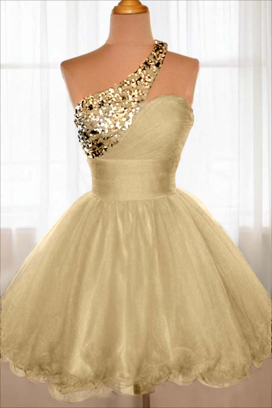 Red Tulle Sleeveless One Shoulder Ruffles Short Homecoming Dress with Sequins