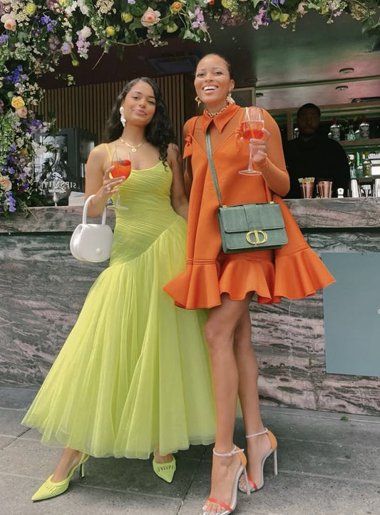 Cute A Line Spaghetti Strap Green Pleated Tulle Party Dress Evening Dress SH2878