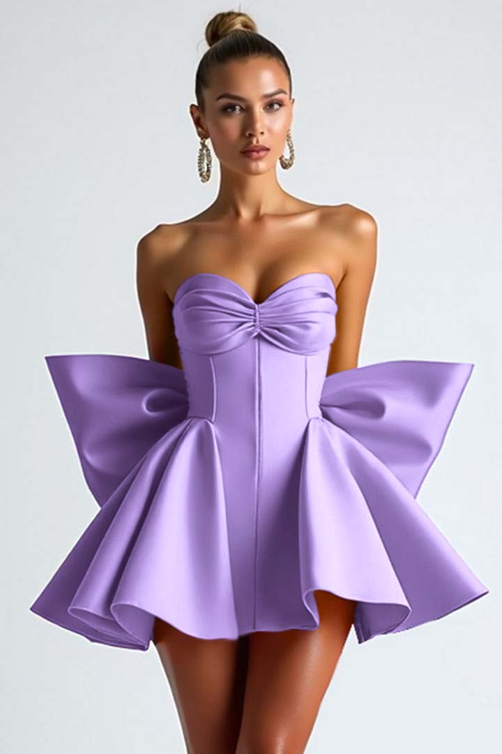 Sweetheart Strapless Sleeveless Short Homecoming Dress With Bowknot HC0182