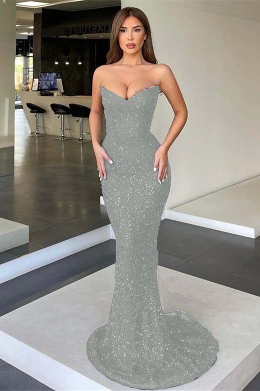 Black Prom Dress Evening Dress V Neck With Sequins ED0589