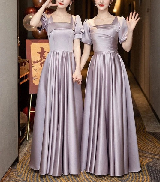Purple Elegant Fashion Long Satin Ball Gown Evening Dress Party Dress Bridesmaid Dresses Prom Dress gh3996