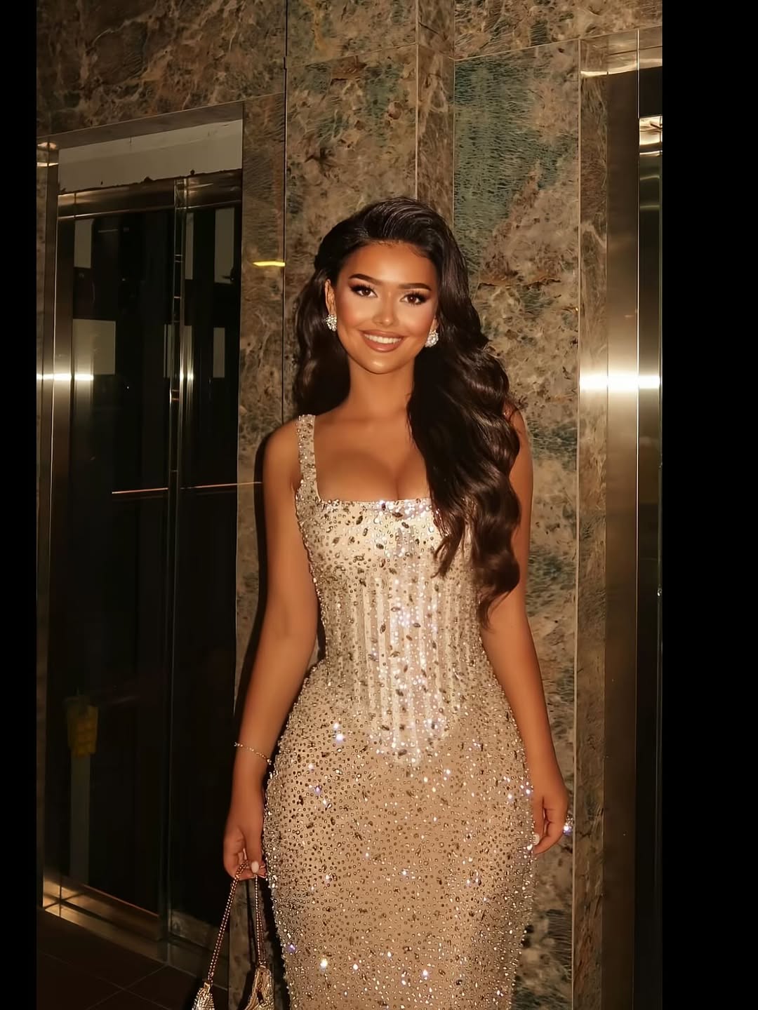 Sparkling Straps Square Prom Dress Sleeveless Slimming with Sequins YK0285