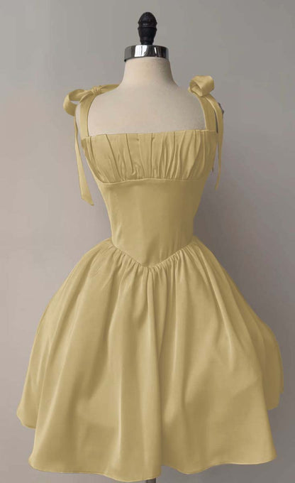 Straps Sleeveless Short A Line Homecoming Dress With Pleated HC0170