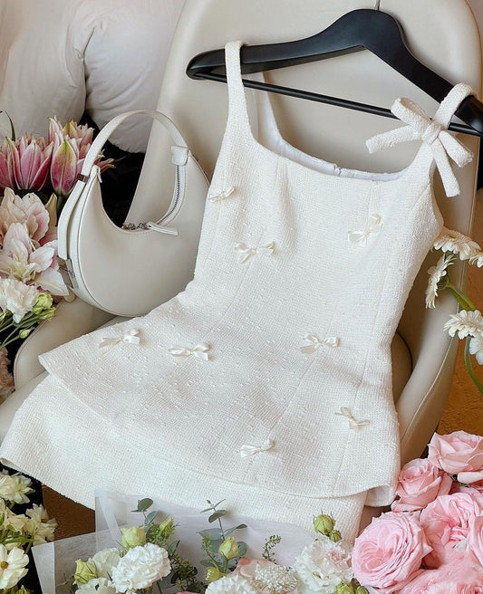 zelldressess--White Beaded Short Homecoming Dress Birthday Party Dress gh5455