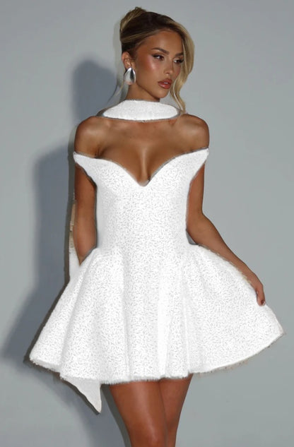 Shinning Pink Off-the-Shoulder Homecoming Dress Mini with Sequins CY0152