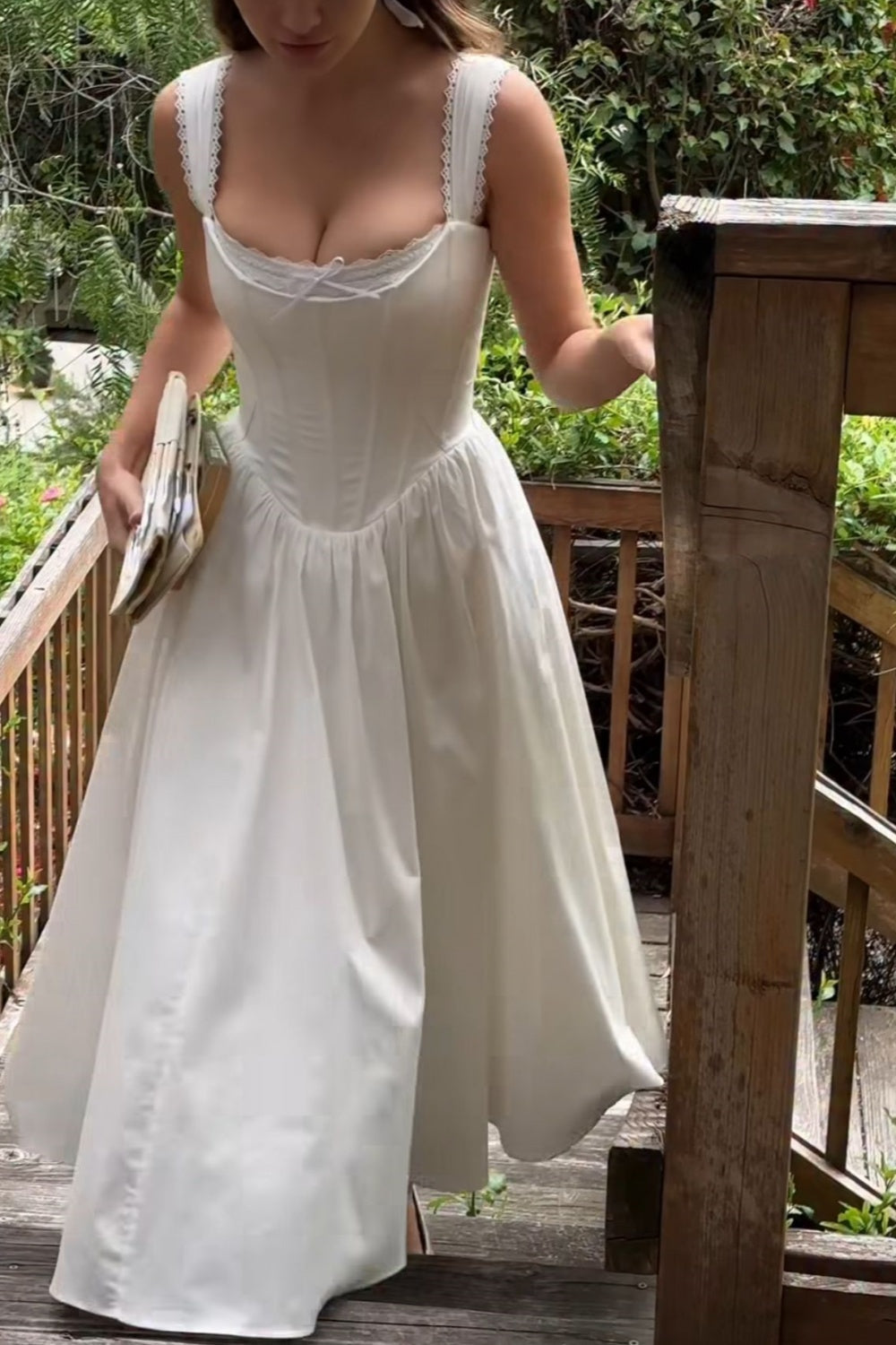 zelldressess-White simple pure fashion long bridesmaid dress prom dress gh5918