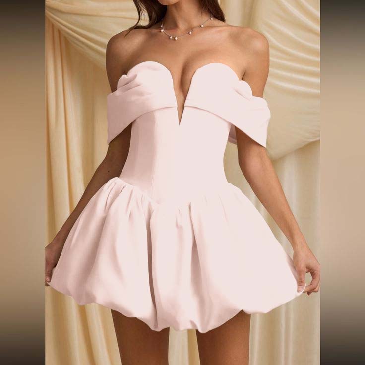 Off the Shoulder Sleeveless Short Homecoming Dress With Pleated HC0165