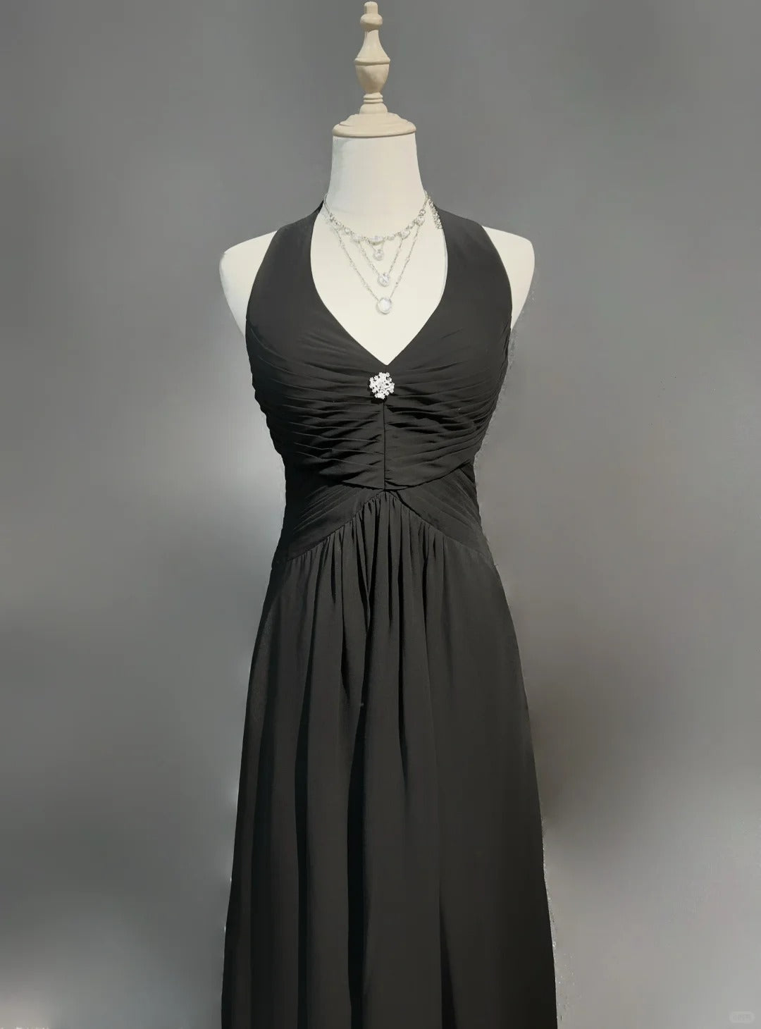 Black Retro Simple Fashion Elegant Exquisite Rhinestone Suspender Long Tulle Floor-Length Prom Dress Evening Dress Prom Dress Party Dress Bridesmaid Dress gh3858