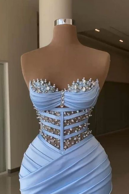 Sweetheart Sleeveless Pleated Short Homecoming Dress With Beading HC0147