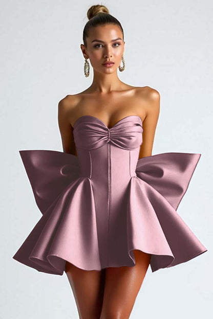 Sweetheart Strapless Sleeveless Short Homecoming Dress With Bowknot HC0182
