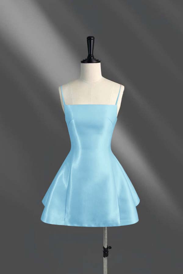 Spaghetti Strap Sleeveless Short A Line Homecoming Dress With Pleated HC0185