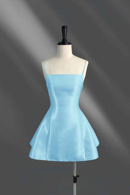 Spaghetti Strap Sleeveless Short A Line Homecoming Dress With Pleated HC0185