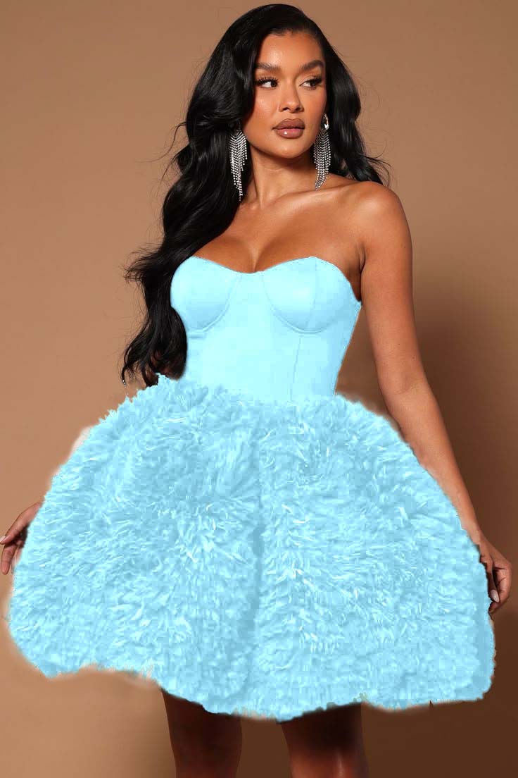 Black Strapless Sleeveless Short Homecoming Dress With Tulle HC0180