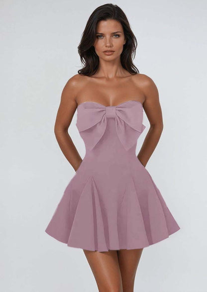 Black Strapless Sleeveless Short Homecoming Dress With Pleated HC0181