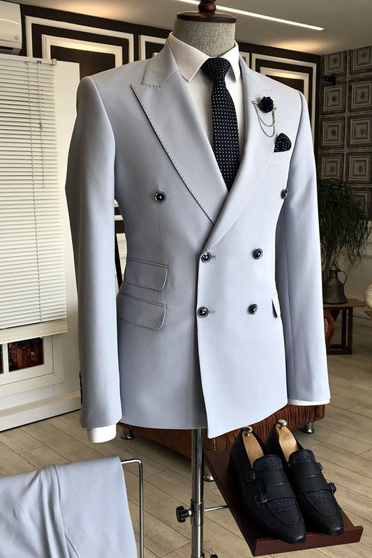 Double Breasted New Arrive Wedding Suits For Man With Peaked Lapel | Zelldresses