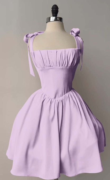 Straps Sleeveless Short A Line Homecoming Dress With Pleated HC0170