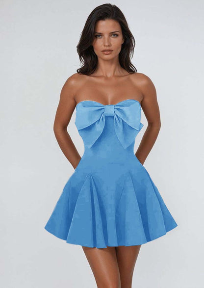 Black Strapless Sleeveless Short Homecoming Dress With Pleated HC0181