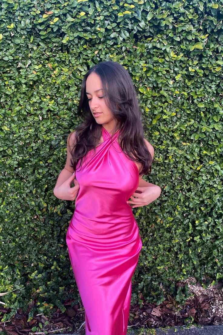 Classy Halter Champagne Backless Sheath Tea Length Bridesmaid Dress Formal Wedding Guest Dress D963