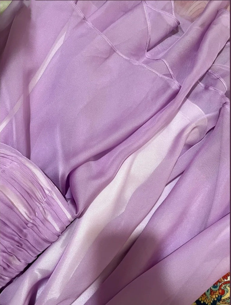 Purple Floral Elegant Short Homecoming Dress Chiffon Ball Gown Evening Gown Party Dress Bridesmaid Dresses gh4462