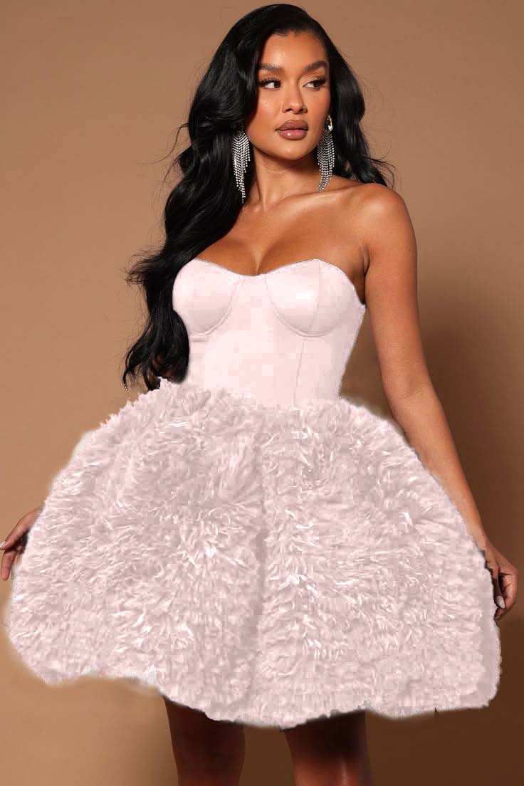 Black Strapless Sleeveless Short Homecoming Dress With Tulle HC0180