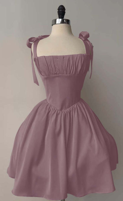 Straps Sleeveless Short A Line Homecoming Dress With Pleated HC0170