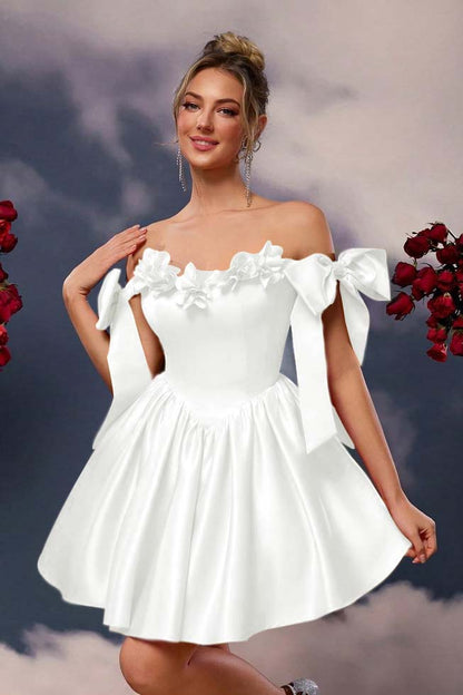 Off the Shoulder Sleeveless Short A Line Homecoming Dress With Pleated HC0171
