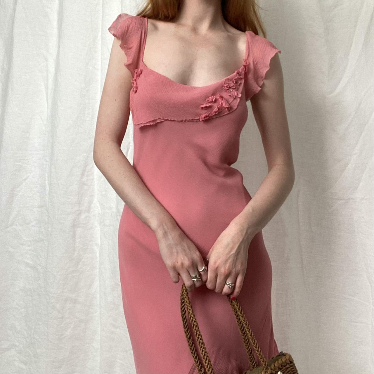 Vintage Sheath Straps Pink Chiffon Homecoming Dress Wedding Guest Dress SH4428