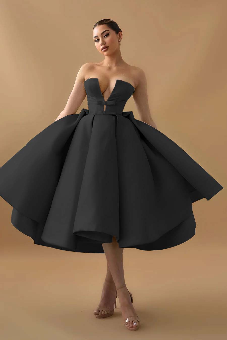 Hellodresses Chic Mint Green Strapless Sleeveless A Line Homecoming Dress With Ruffles