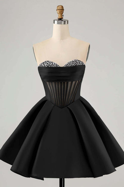 Hellodresses Fuchsia Sweetheart Sleeveless A Line Short Homecoming Dress With Sequins