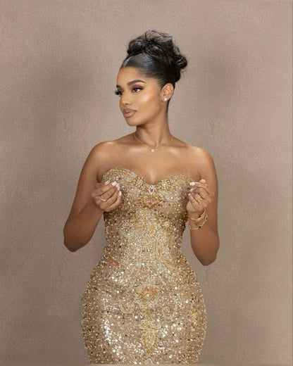 Aesthetic Sheath Sweetheart Gold Sequin Formal Tight Homecoming Dress Middle School Short 18th Birthday Outfits Graduation Dress Hoco Dresses DH2149
