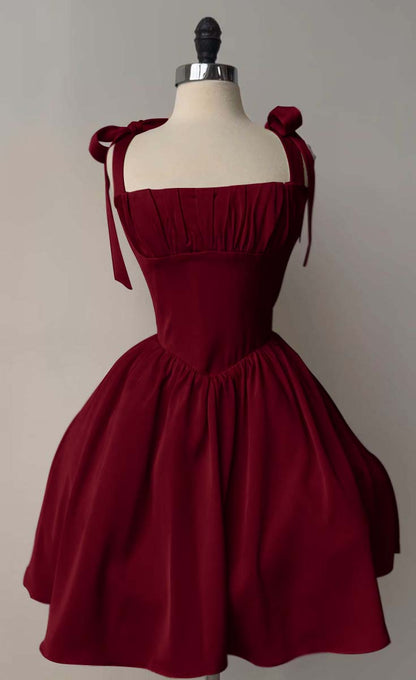 Straps Sleeveless Short A Line Homecoming Dress With Pleated HC0170