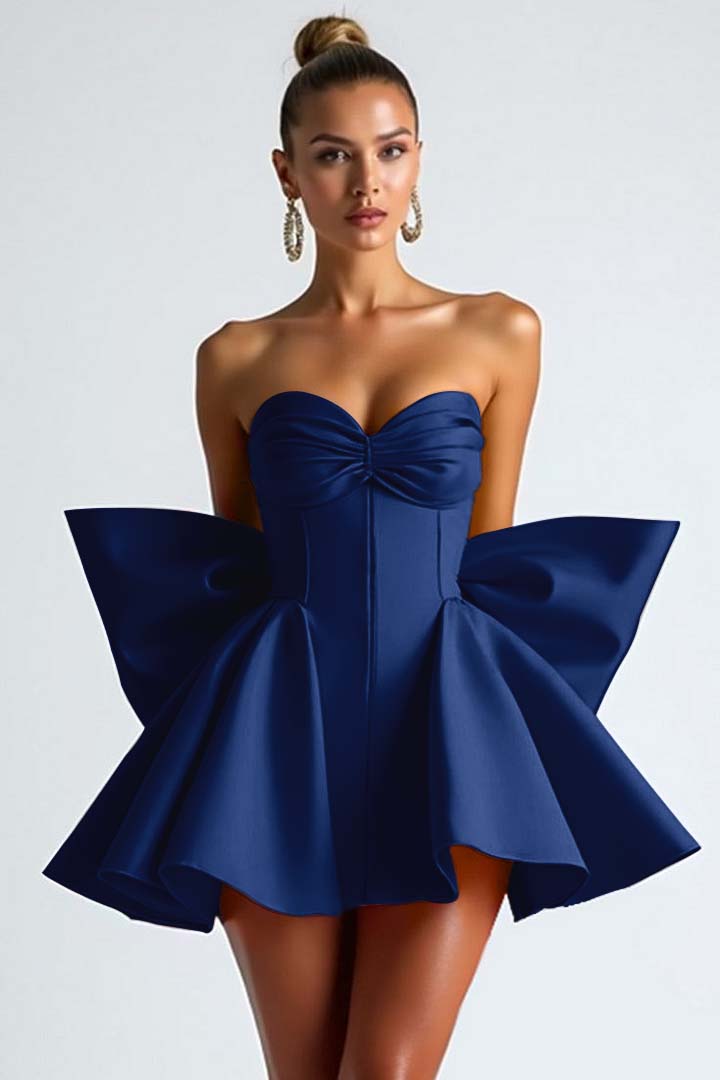 Sweetheart Strapless Sleeveless Short Homecoming Dress With Bowknot HC0182