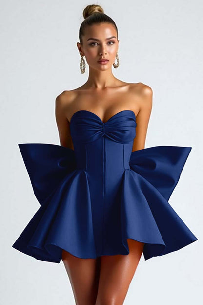 Sweetheart Strapless Sleeveless Short Homecoming Dress With Bowknot HC0182