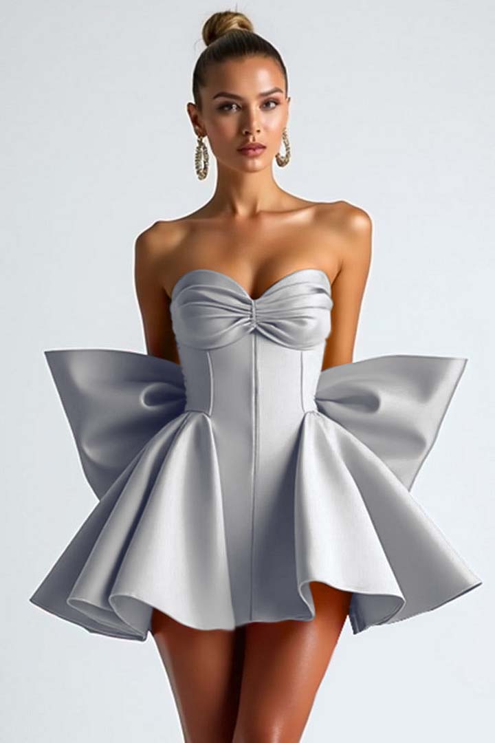 Sweetheart Strapless Sleeveless Short Homecoming Dress With Bowknot HC0182