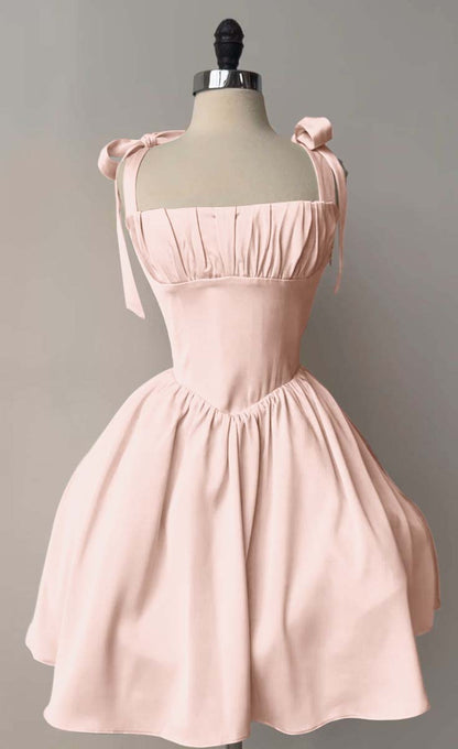 Straps Sleeveless Short A Line Homecoming Dress With Pleated HC0170