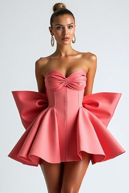 Sweetheart Strapless Sleeveless Short Homecoming Dress With Bowknot HC0182