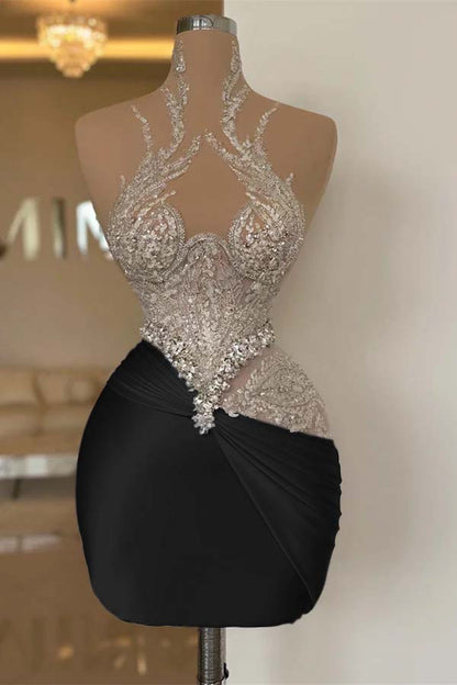 Hellodresses Stunning White Sleeveless Pleated Short Homecoming Dress With Appliques