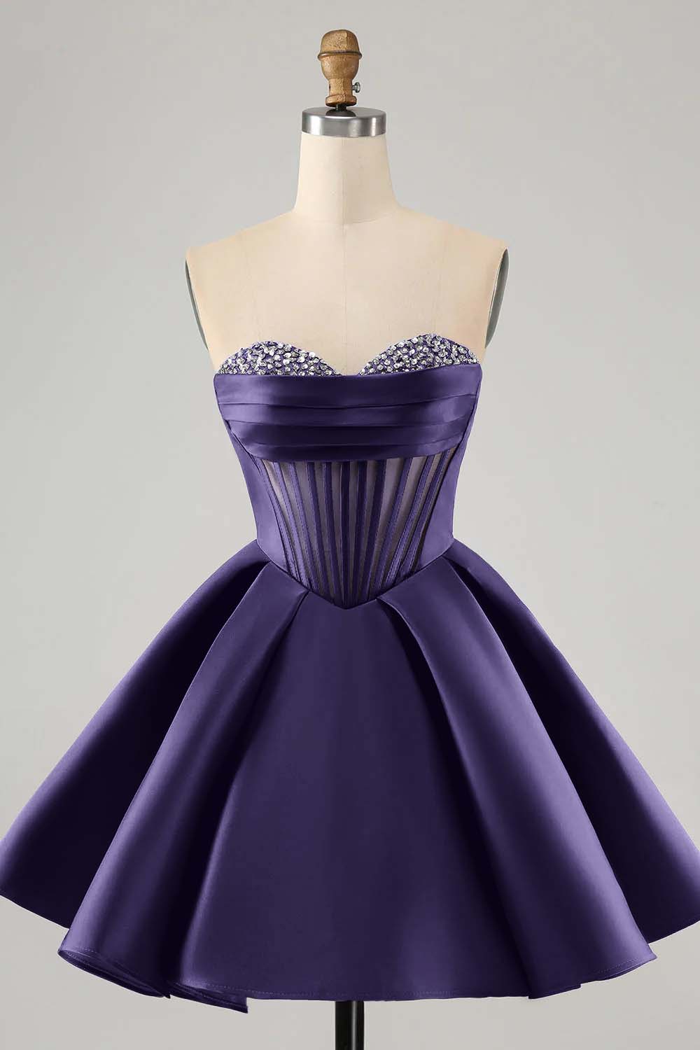 Hellodresses Fuchsia Sweetheart Sleeveless A Line Short Homecoming Dress With Sequins