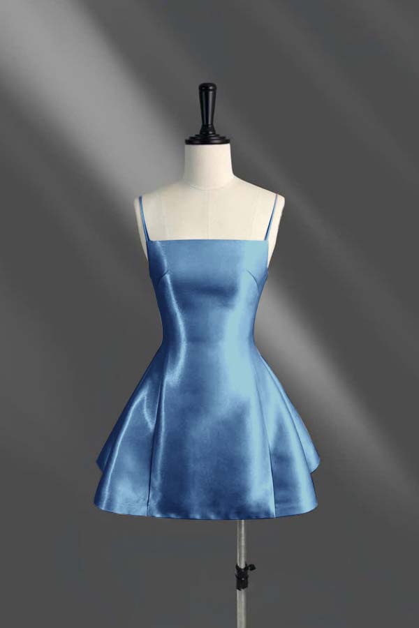 Spaghetti Strap Sleeveless Short A Line Homecoming Dress With Pleated HC0185