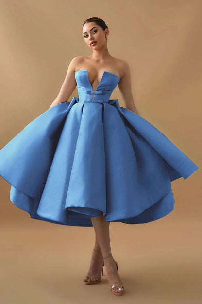 Hellodresses Chic Mint Green Strapless Sleeveless A Line Homecoming Dress With Ruffles