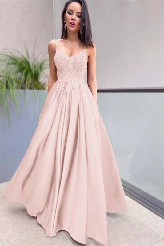 Royal Blue Prom Dress Lace Appliques With Pockets PD0209