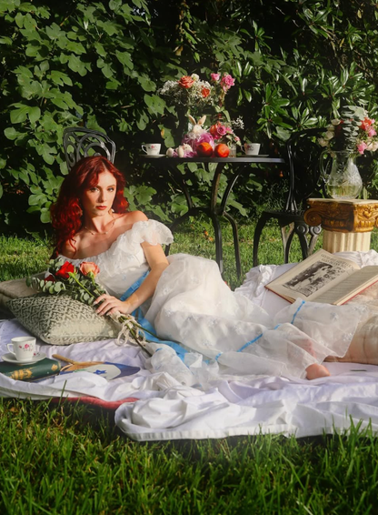 Princess A Line Off the Shoulder Embroidered White Tulle Party Dress Evening Dress SH2780