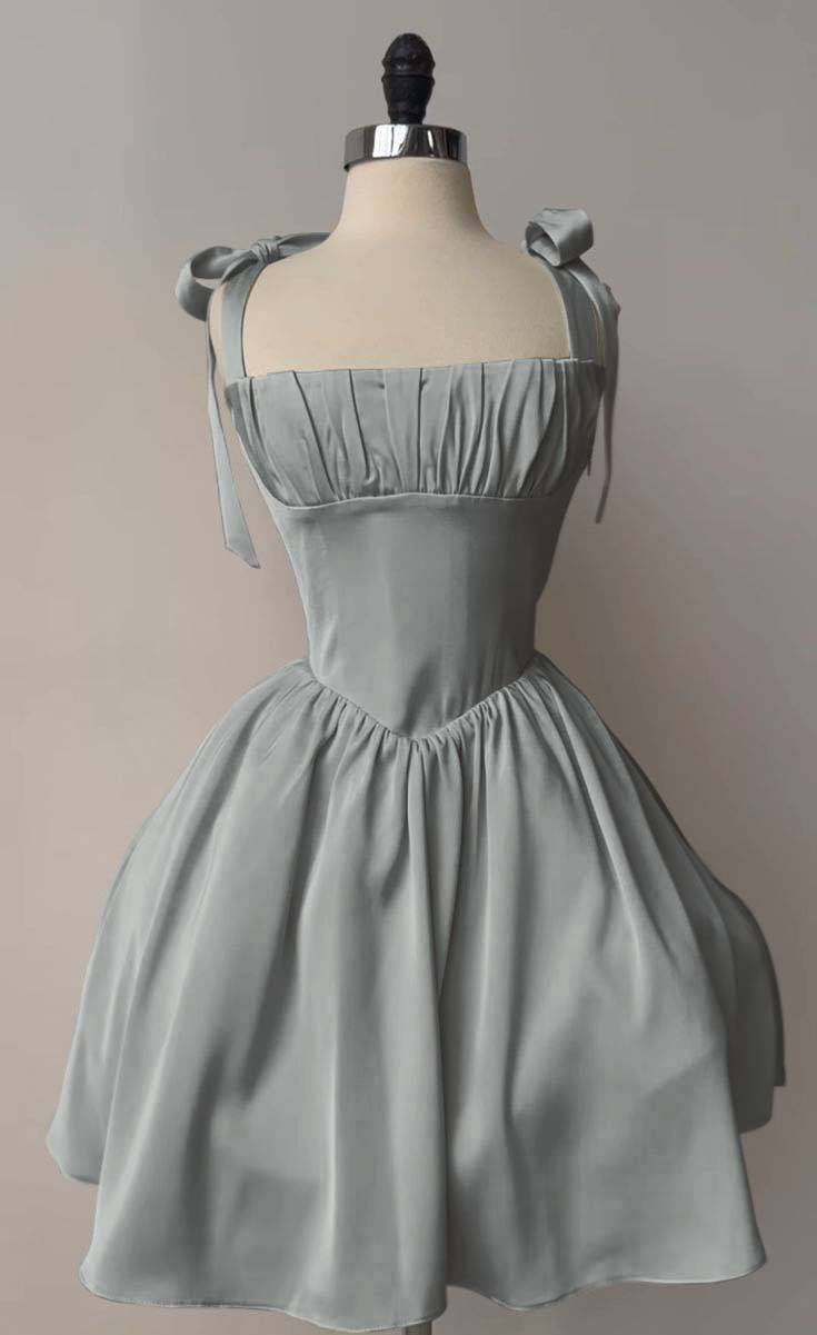 Straps Sleeveless Short A Line Homecoming Dress With Pleated HC0170