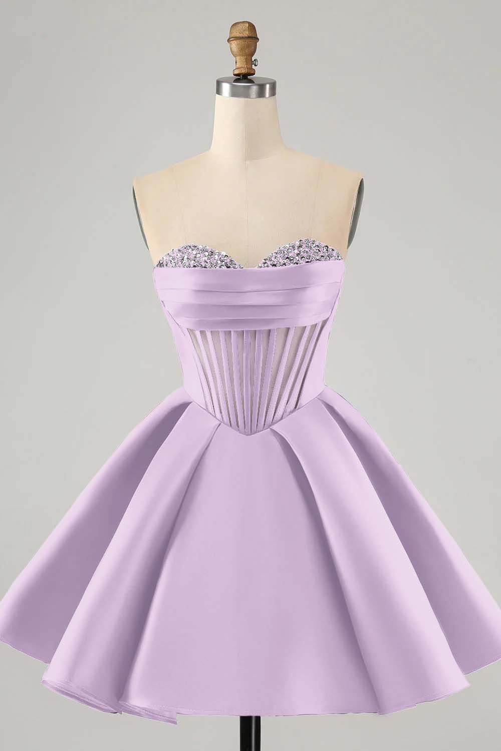 Hellodresses Fuchsia Sweetheart Sleeveless A Line Short Homecoming Dress With Sequins