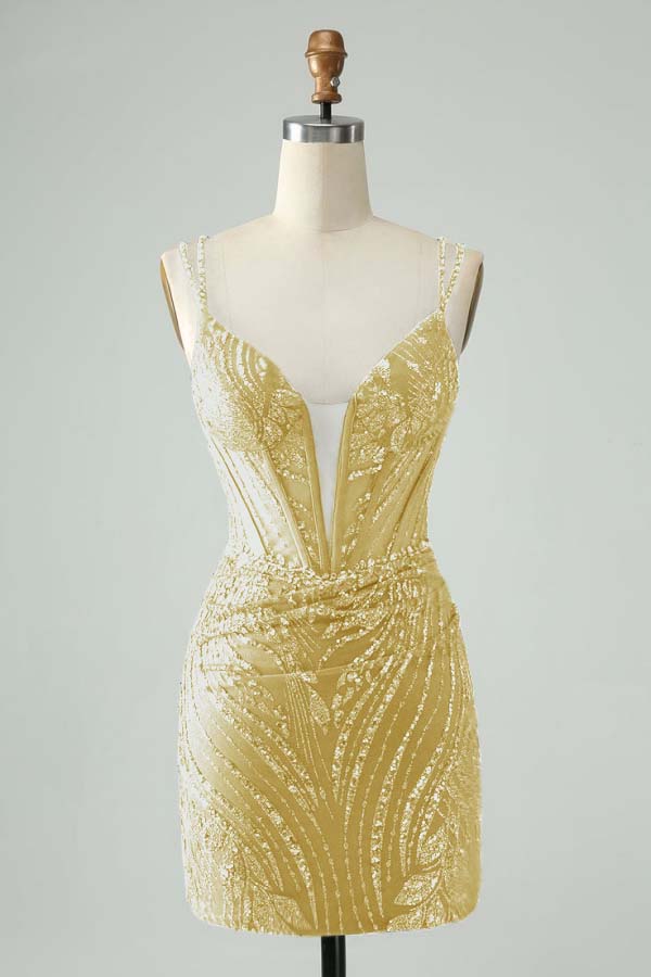 Spaghetti Strap Sleeveless Short Homecoming Dress With Appliques HC0130