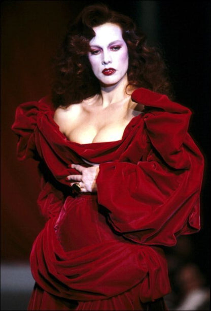 Vintage A Line Puff Sleeve Burgundy Velvet Long Party Dress Evening Dress SH2825