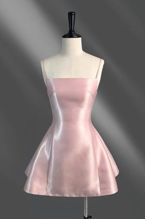 Spaghetti Strap Sleeveless Short A Line Homecoming Dress With Pleated HC0185