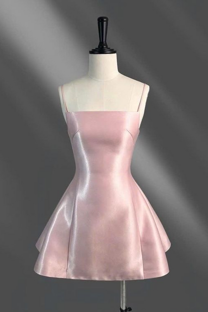 Spaghetti Strap Sleeveless Short A Line Homecoming Dress With Pleated HC0185